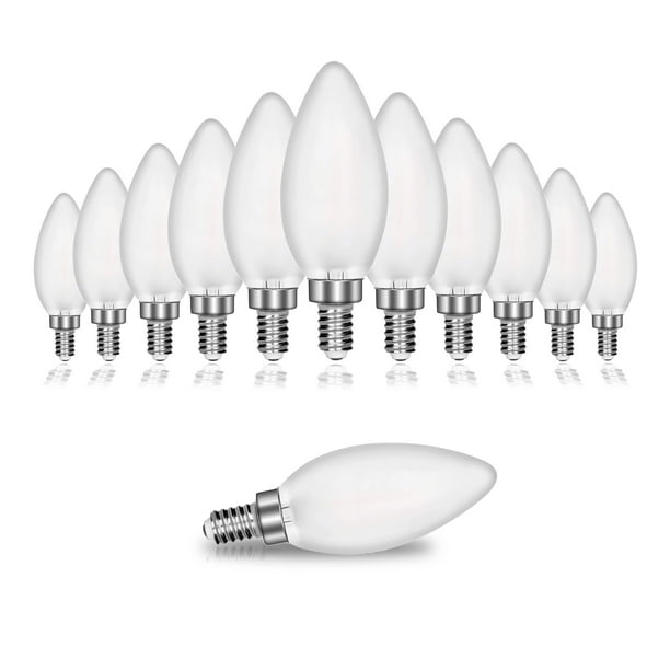 C35 Clear Flamp Tip Chandelier Bulb,2700K Warm Light,UL Listed,Pack of 6 Jiahua Trade Vinta LED Candelabra Bulb 4W Dimmable 40W Equivalent,E12 Small Base 